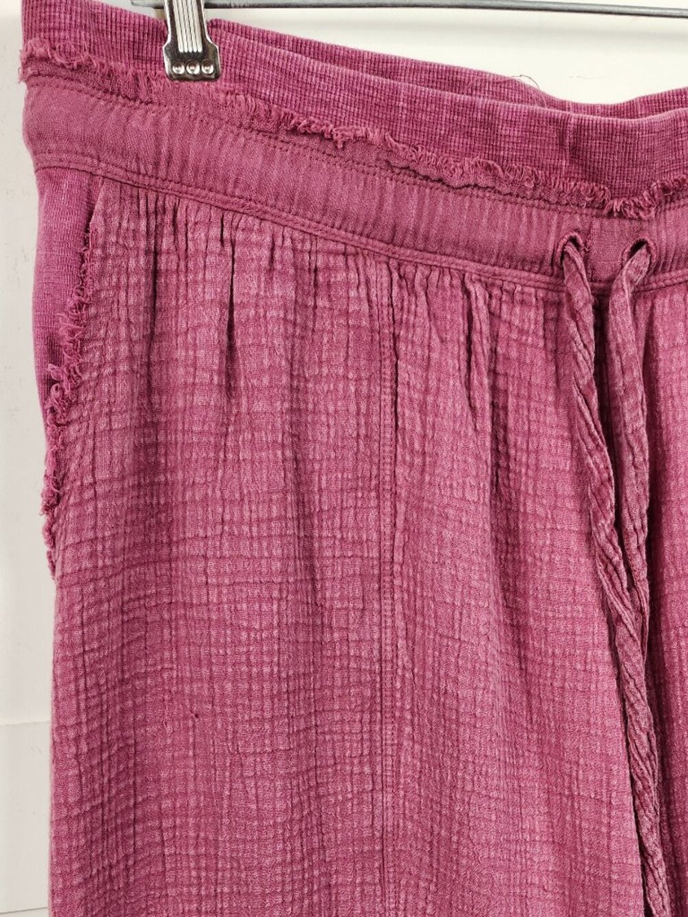 Anthropologie Daily Practice Pink Muslin Yoga Pants Drawstring Relaxed Size L - Picture 3 of 14